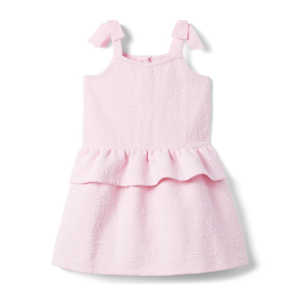 Janie and Jack Floral Peplum Jacquard Dress Size 18-24 Toddler Summer Baby Dress